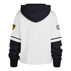 Milwaukee Brewers Women's Trifecta Shortstop Cropped Pullover Hoodie White