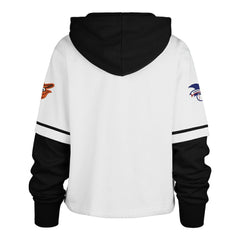 Baltimore Orioles Women's Trifecta Shortstop Cropped Pullover Hoodie White