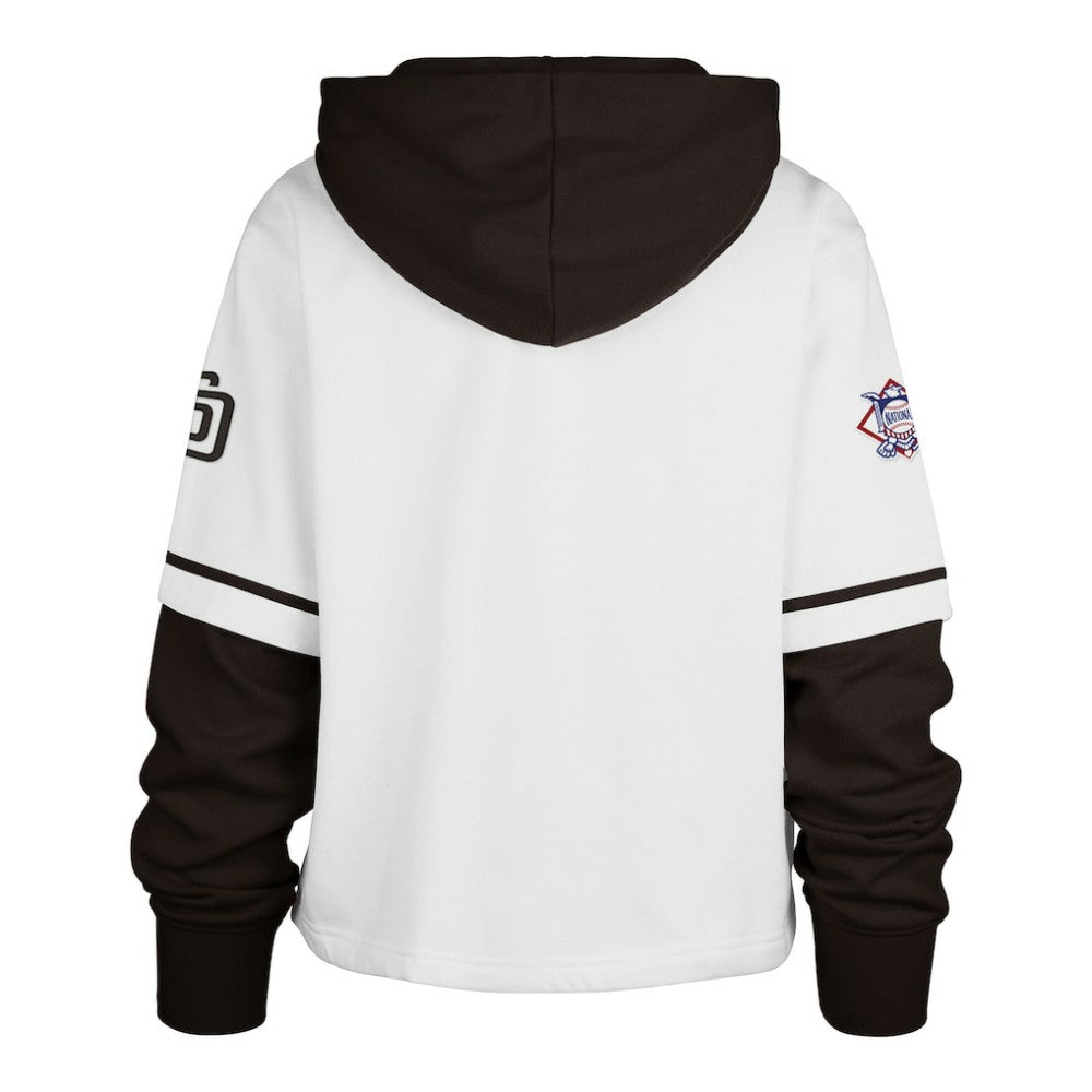 San Diego Padres Women's Trifecta Shortstop Cropped Pullover Hoodie White