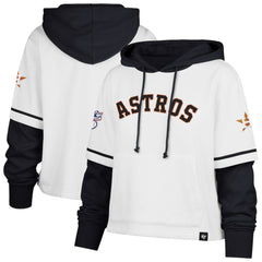 Houston Astros Women's Trifecta Shortstop Cropped Pullover Hoodie White