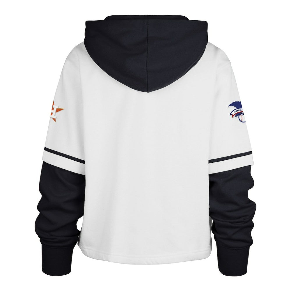 Houston Astros Women's Trifecta Shortstop Cropped Pullover Hoodie White