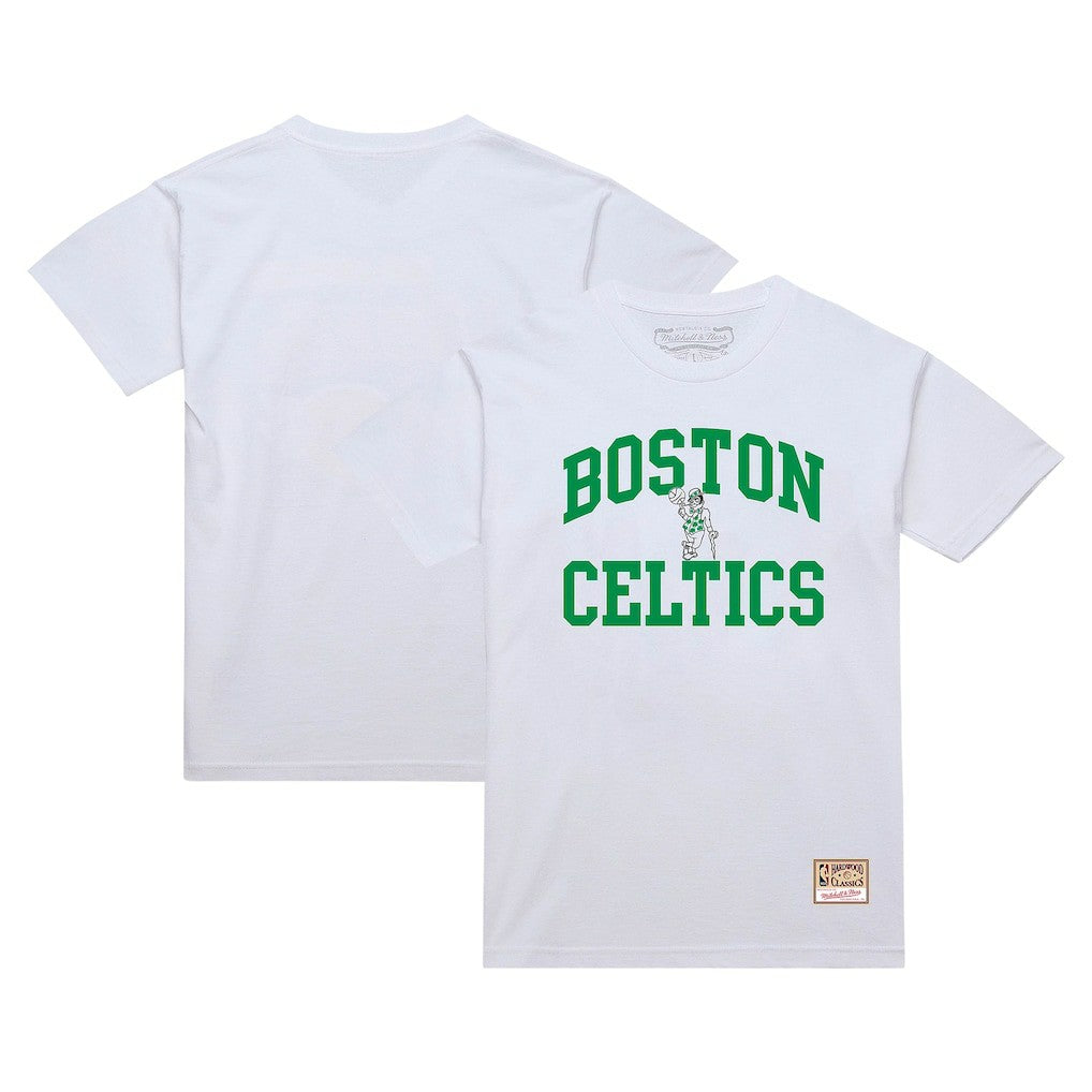 Boston Celtics Hardwood Classics Vintage Warm Up T-Shirt - White for sale