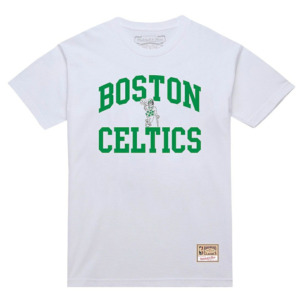Boston Celtics Hardwood Classics Vintage Warm Up T-Shirt - White for sale