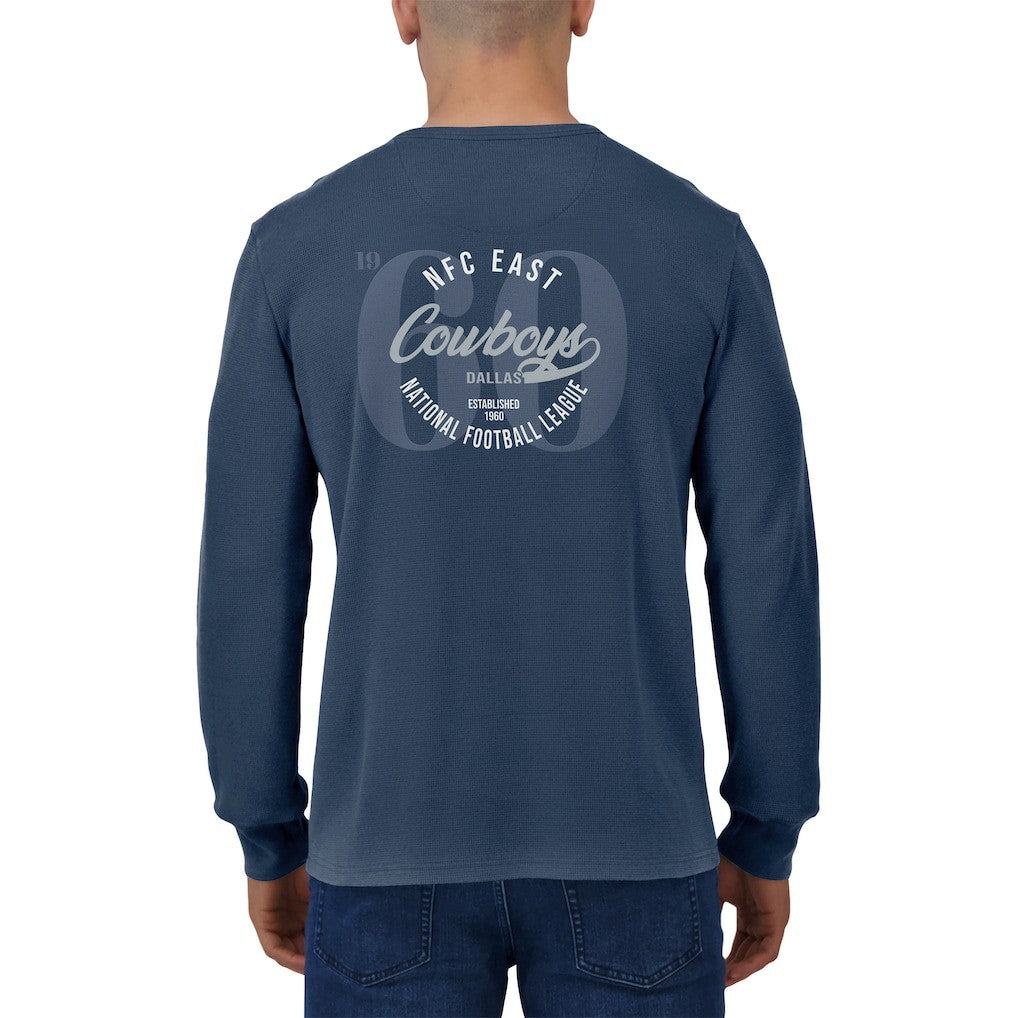 Dallas Cowboys Darius Rucker Collection Washed Waffle-Knit Long Sleeve T-Shirt - Navy discount