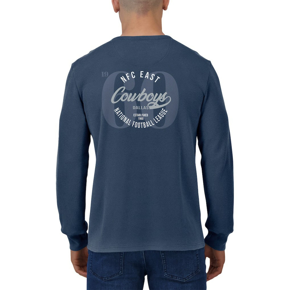 Dallas Cowboys Darius Rucker Collection Washed Waffle-Knit Long Sleeve T-Shirt - Navy discount