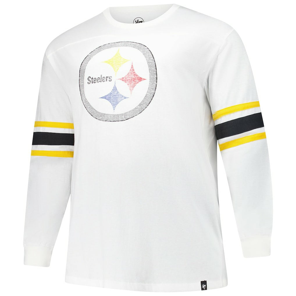 Pittsburgh Steelers '47 Big & Tall Premier Brex Long Sleeve T-Shirt - White discount