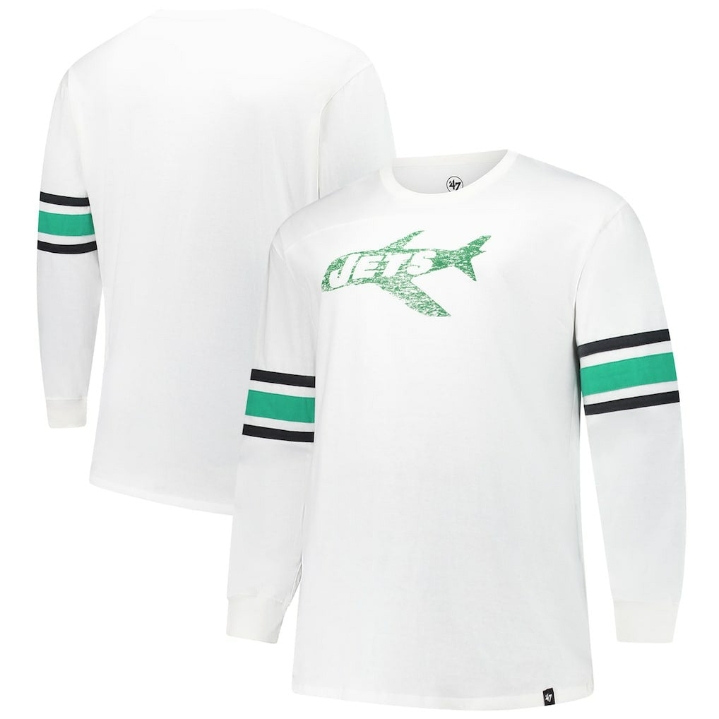 New York Jets '47 Big & Tall Premier Brex Long Sleeve T-Shirt - White on sale