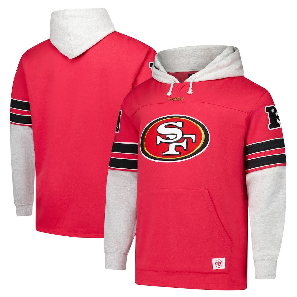 San Francisco 49ers '47 Big & Tall Lacer Pullover Hoodie - Scarlet cheap