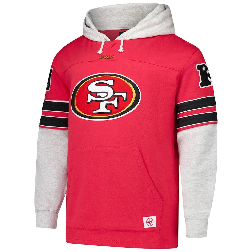 San Francisco 49ers '47 Big & Tall Lacer Pullover Hoodie - Scarlet cheap