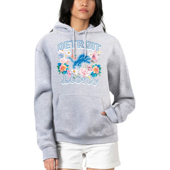 Detroit Lions G-III 4Her by Carl Banks Women's Flowers Team Logo Graphic Fleece Pullover Hoodie - Heather Gray cheap
