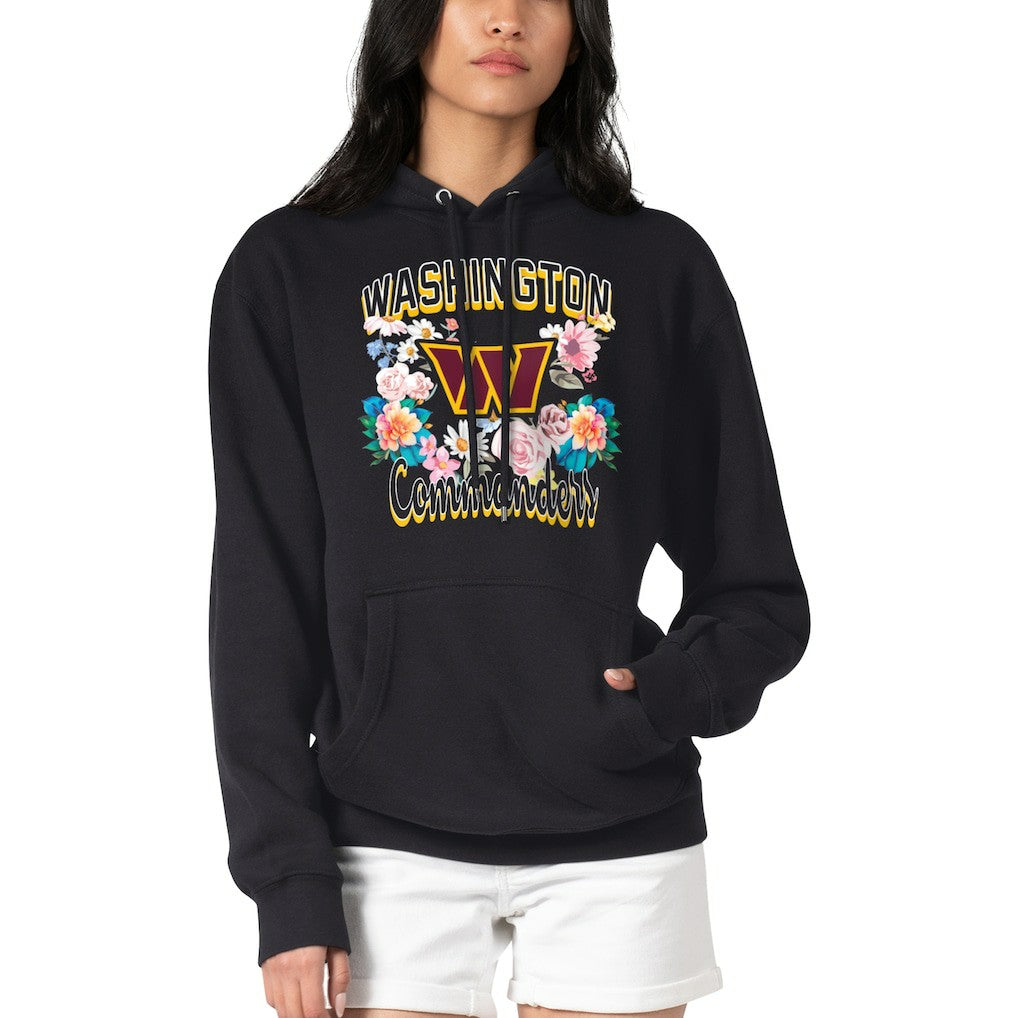 Washington Commanders G-III 4Her by Carl Banks Women's Flowers Team Logo Graphic Fleece Pullover Hoodie - Black outlet