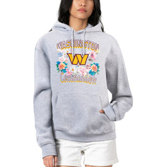 Washington Commanders G-III 4Her by Carl Banks Women's Flowers Team Logo Graphic Fleece Pullover Hoodie - Heather Gray for sale
