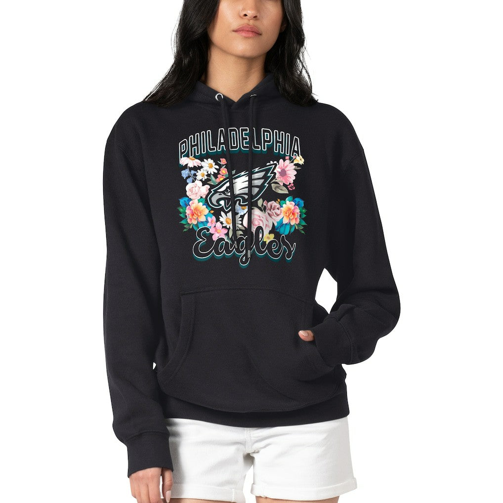 Philadelphia Eagles G-III 4Her by Carl Banks Women's Flowers Team Logo Graphic Fleece Pullover Hoodie - Black discount