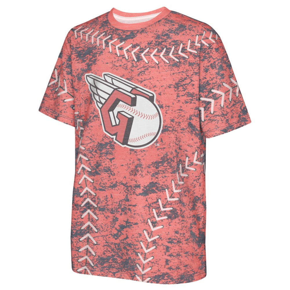Cleveland Guardians Youth Slide Score Bold T-Shirt Red