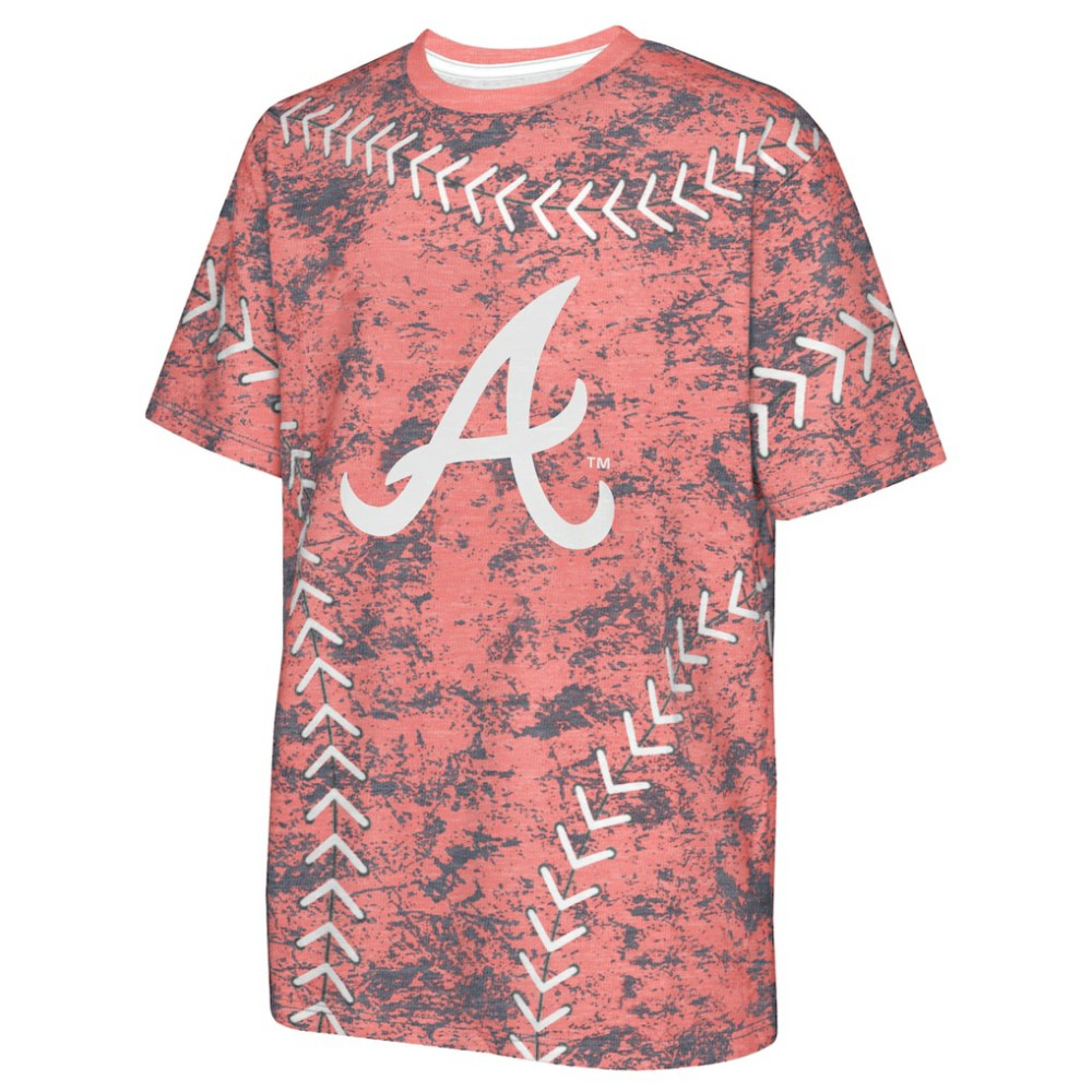 Atlanta Braves Youth Slide Score Bold T-Shirt Red