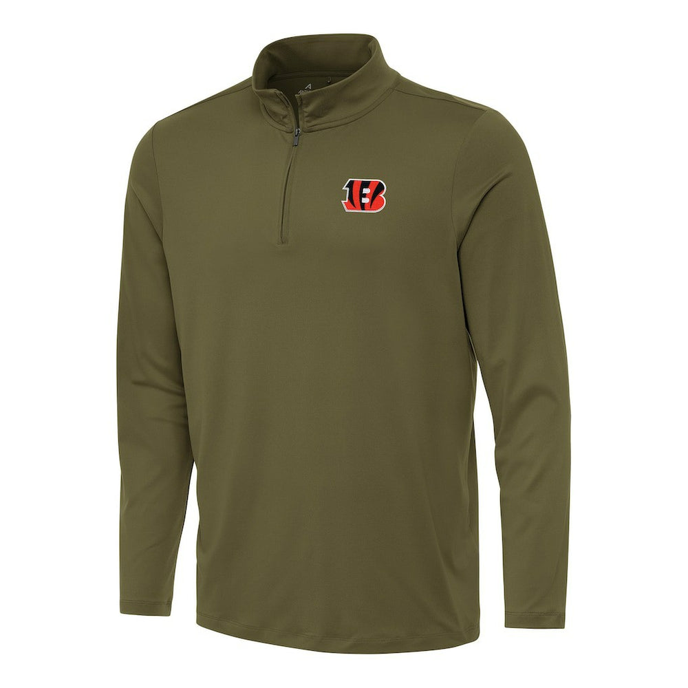 Cincinnati Bengals Antigua Reprocess Quarter-Zip Top - Olive outlet