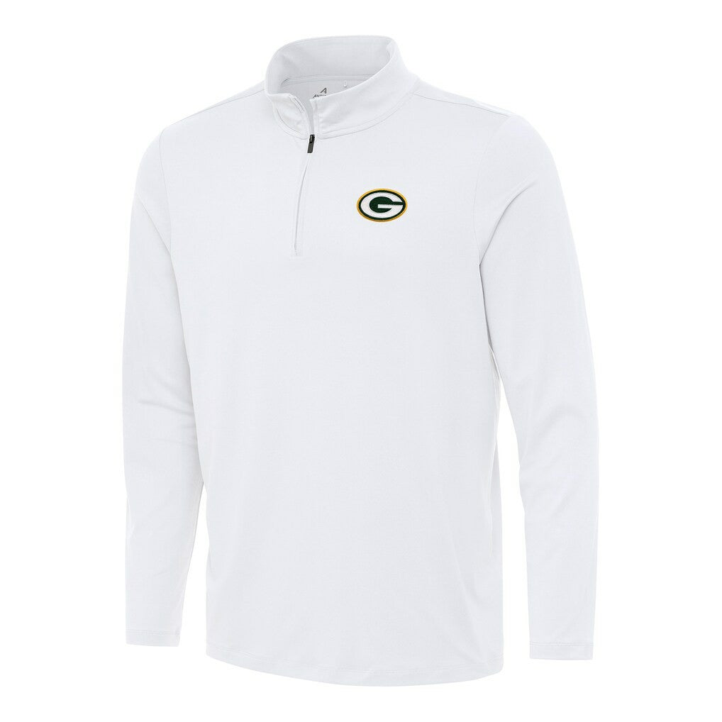 Green Bay Packers Antigua Reprocess Quarter-Zip Top - White for sale