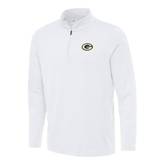 Green Bay Packers Antigua Reprocess Quarter-Zip Top - White for sale