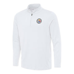 Pittsburgh Steelers Antigua Reprocess Quarter-Zip Top - White sale