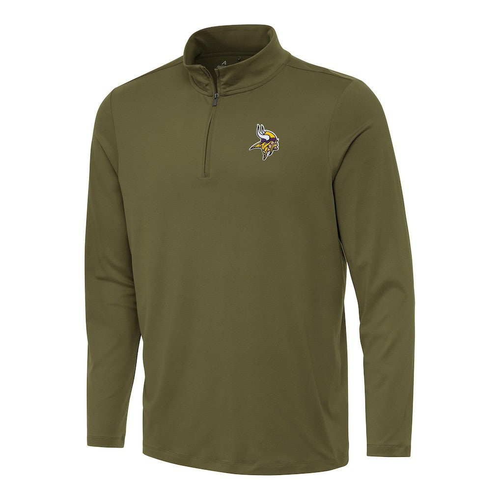 Minnesota Vikings Antigua Reprocess Quarter-Zip Top - Olive discount