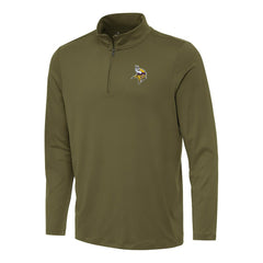 Minnesota Vikings Antigua Reprocess Quarter-Zip Top - Olive discount