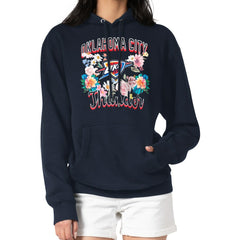 Oklahoma City Thunder G-III 4Her by Carl Banks Women's Flowers Team Logo Graphic Fleece Pullover Hoodie - Navy online