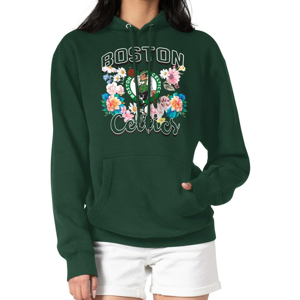 Boston Celtics G-III 4Her by Carl Banks Women's Flowers Team Logo Graphic Fleece Pullover Hoodie - Green outlet