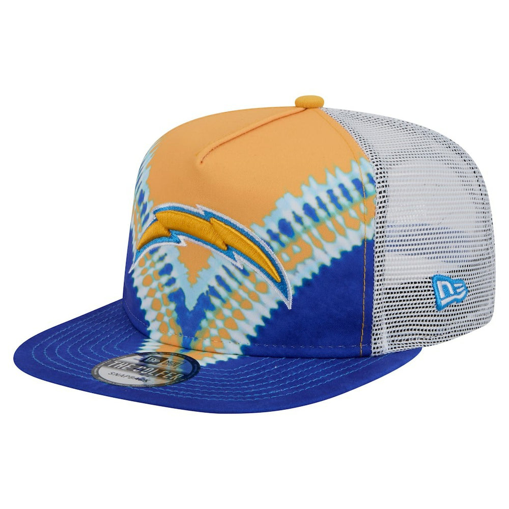 Los Angeles Chargers New Era Throwback Dye Golfer Snapback Hat - Gold/Blue sale
