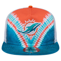 Miami Dolphins New Era Throwback Dye Golfer Snapback Hat - Orange/Aqua on sale