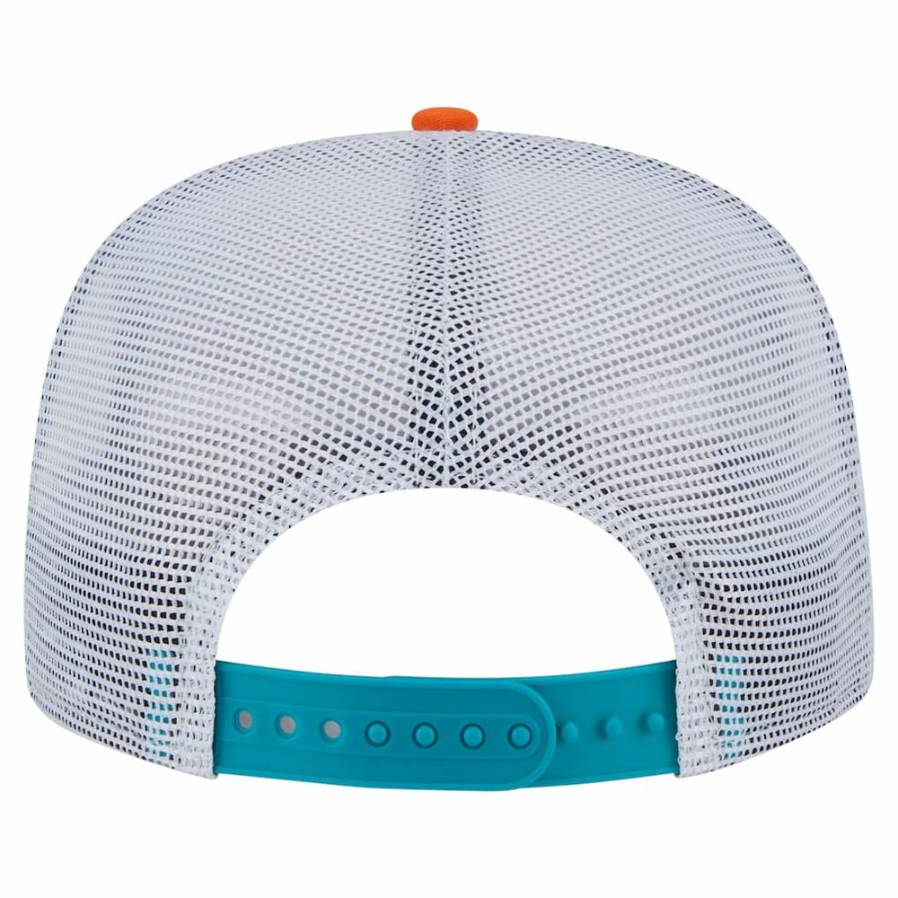 Miami Dolphins New Era Throwback Dye Golfer Snapback Hat - Orange/Aqua on sale