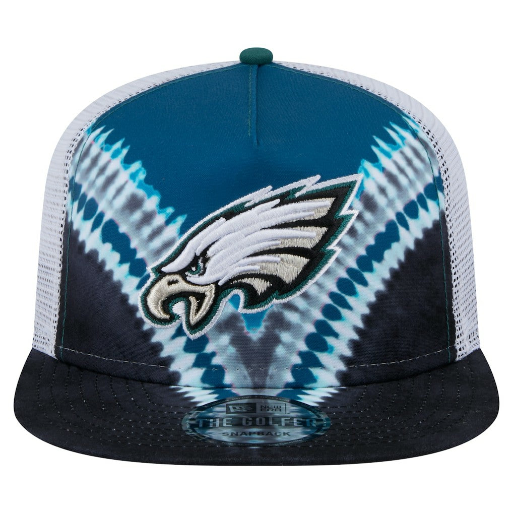Philadelphia Eagles New Era Throwback Dye Golfer Snapback Hat - Midnight Green/Black discount