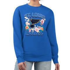 St. Louis Blues G-III 4Her by Carl Banks Women's Flower Logo Pullover Sweatshirt - Blue Sweatshirts