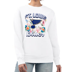 St. Louis Blues G-III 4Her by Carl Banks Women's Flower Logo Pullover Sweatshirt - White Sweatshirts