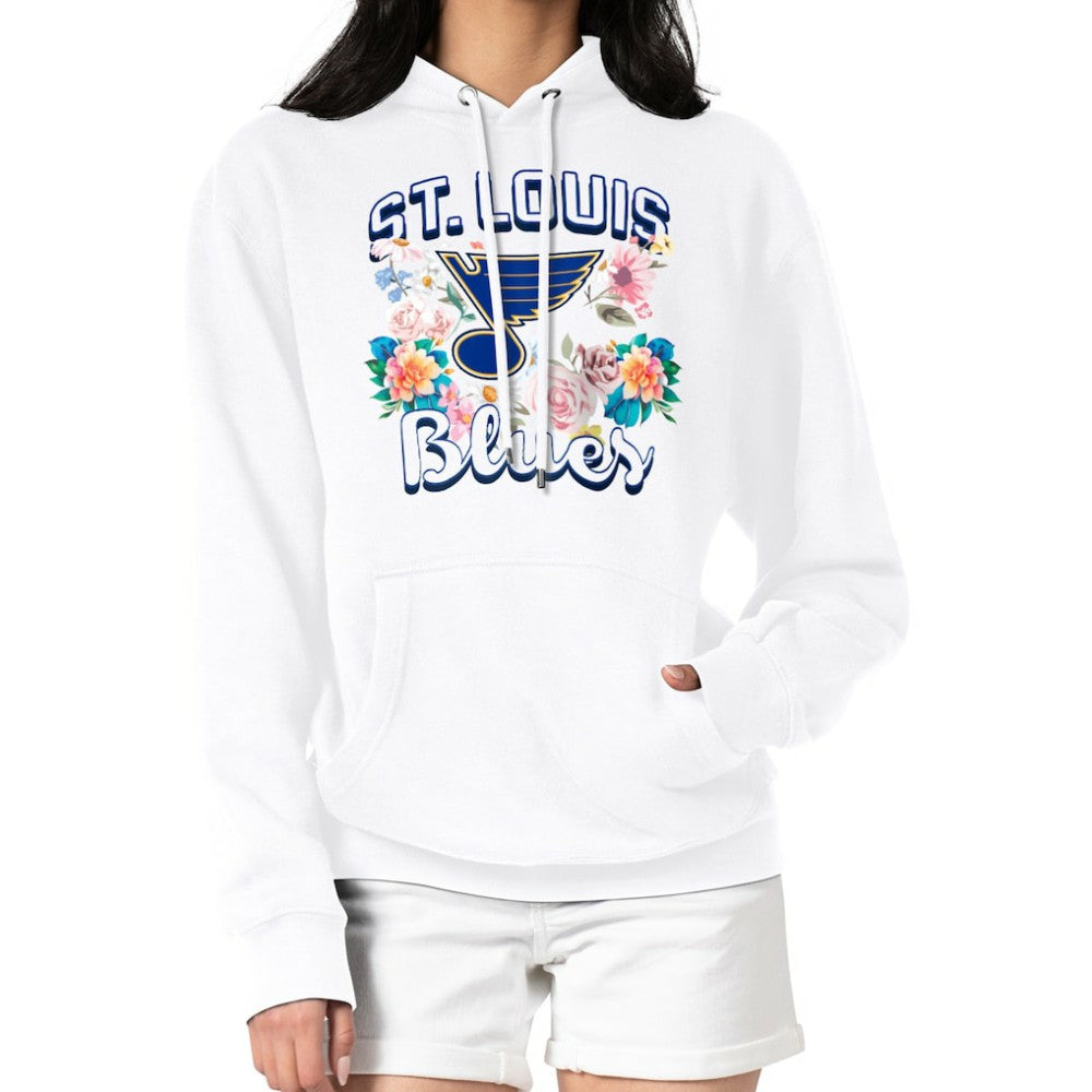 St. Louis Blues G-III 4Her by Carl Banks Women's Flower Logo Pullover Hoodie - White Hoodies