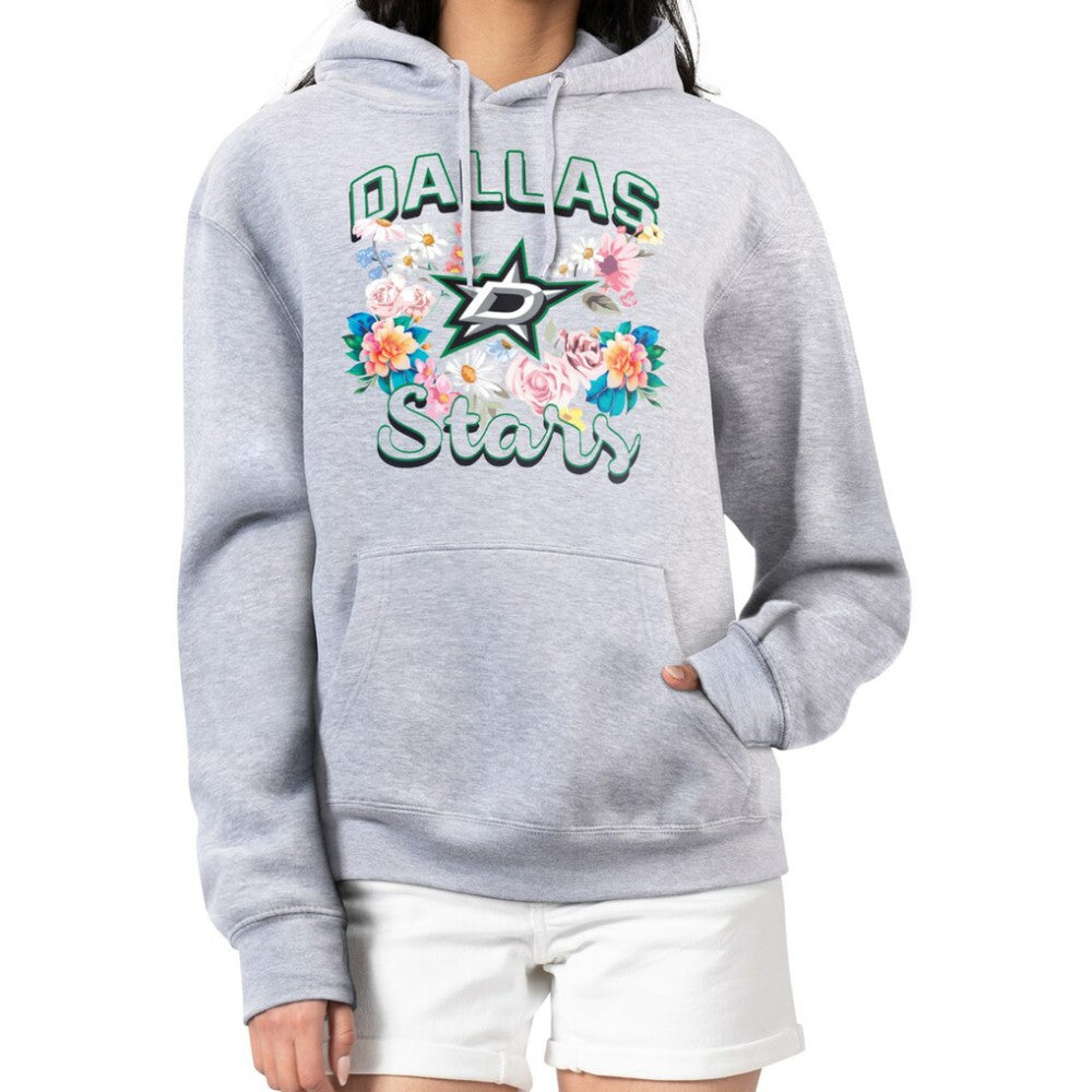 Dallas Stars G-III 4Her by Carl Banks Women's Flower Logo Pullover Hoodie - Heather Gray Hoodies