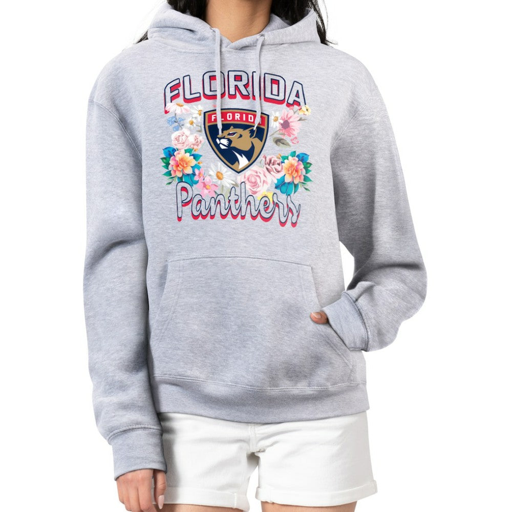 Florida Panthers G-III 4Her by Carl Banks Women's Flower Logo Pullover Hoodie - Heather Gray Hoodies