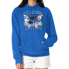 St. Louis Blues G-III 4Her by Carl Banks Women's Flower Logo Pullover Hoodie - Blue Hoodies