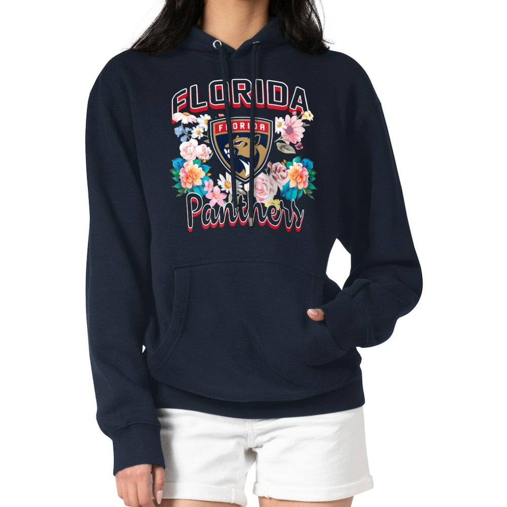 Florida Panthers G-III 4Her by Carl Banks Women's Flower Logo Pullover Hoodie - Navy Hoodies