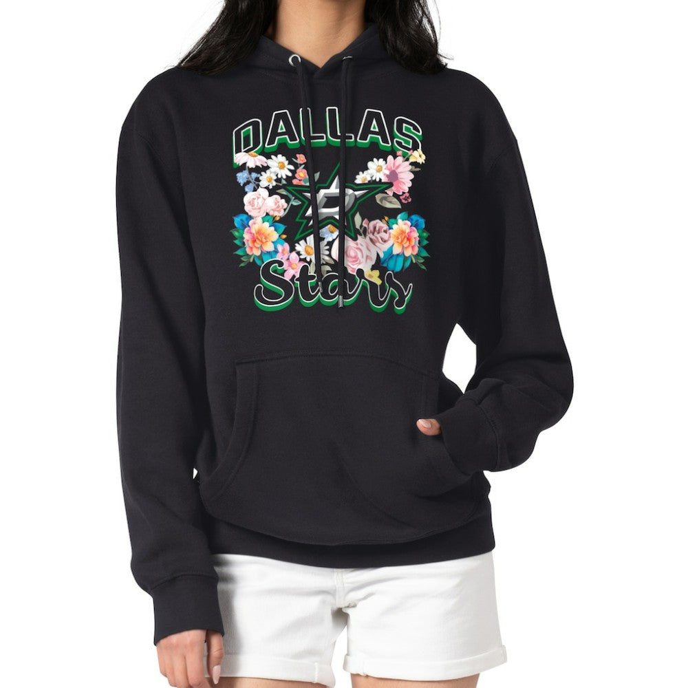 Dallas Stars G-III 4Her by Carl Banks Women's Flower Logo Pullover Hoodie - Black Hoodies