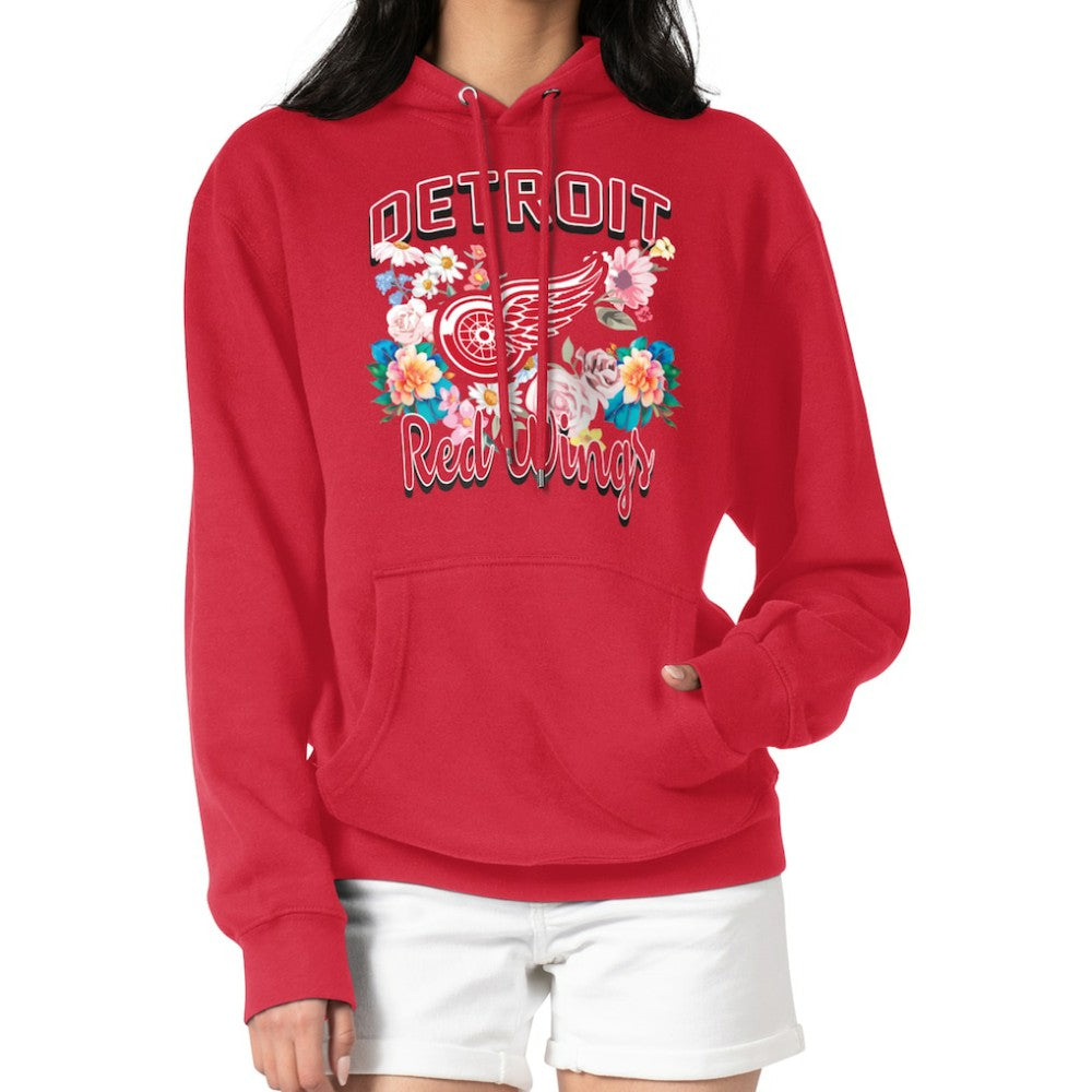 Detroit Red Wings G-III 4Her by Carl Banks Women's Flower Logo Pullover Hoodie - Red Hoodies