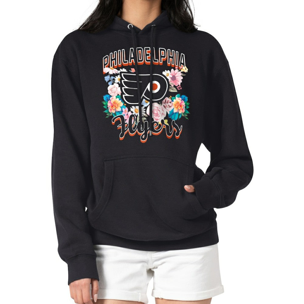 Philadelphia Flyers G-III 4Her by Carl Banks Women's Flower Logo Pullover Hoodie - Black Hoodies