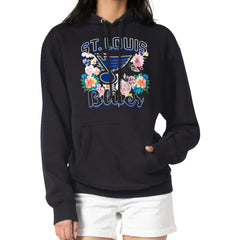 St. Louis Blues G-III 4Her by Carl Banks Women's Flower Logo Pullover Hoodie - Black Hoodies