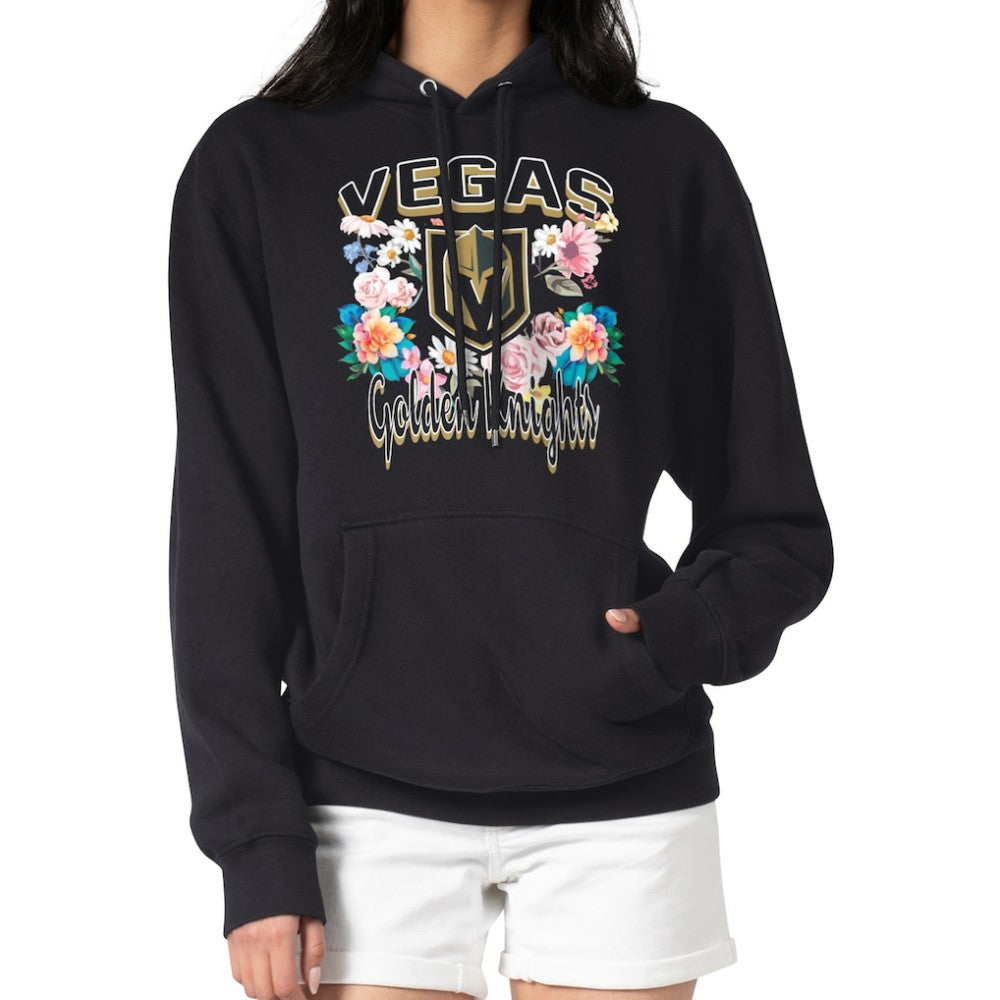 Vegas Golden Knights G-III 4Her by Carl Banks Women's Flower Logo Pullover Hoodie - Black Hoodies