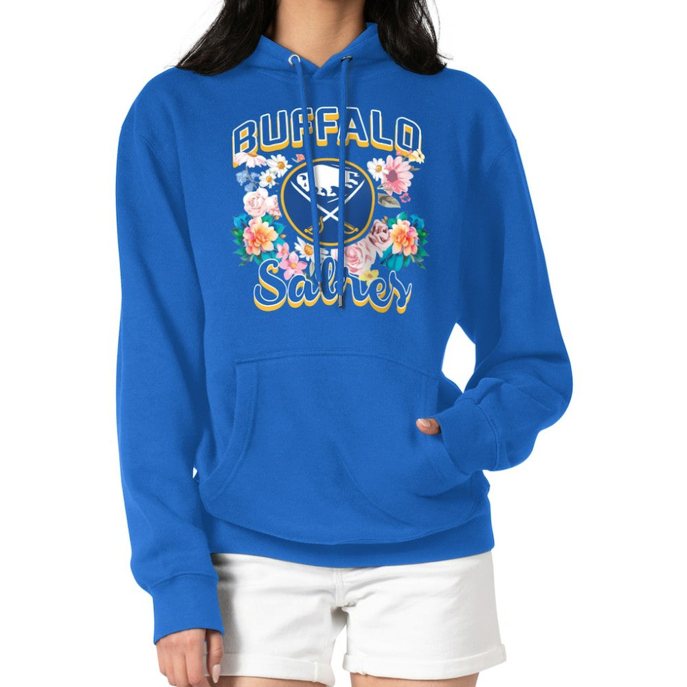 Buffalo Sabres G-III 4Her by Carl Banks Women's Flower Logo Pullover Hoodie - Royal Hoodies