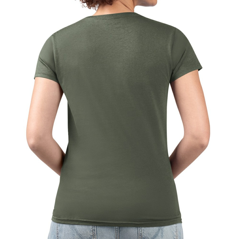 Dallas Stars G-III 4Her by Carl Banks Women's Super-Slim Fit Lightweight Flower Logo V-Neck T-Shirt - Green T-shirts