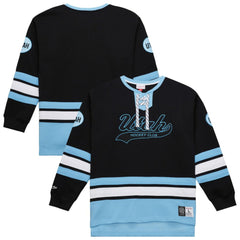 Utah Hockey Club Mitchell & Ness Heritage Lace-Up Pullover Sweatshirt - Black Sweatshirts