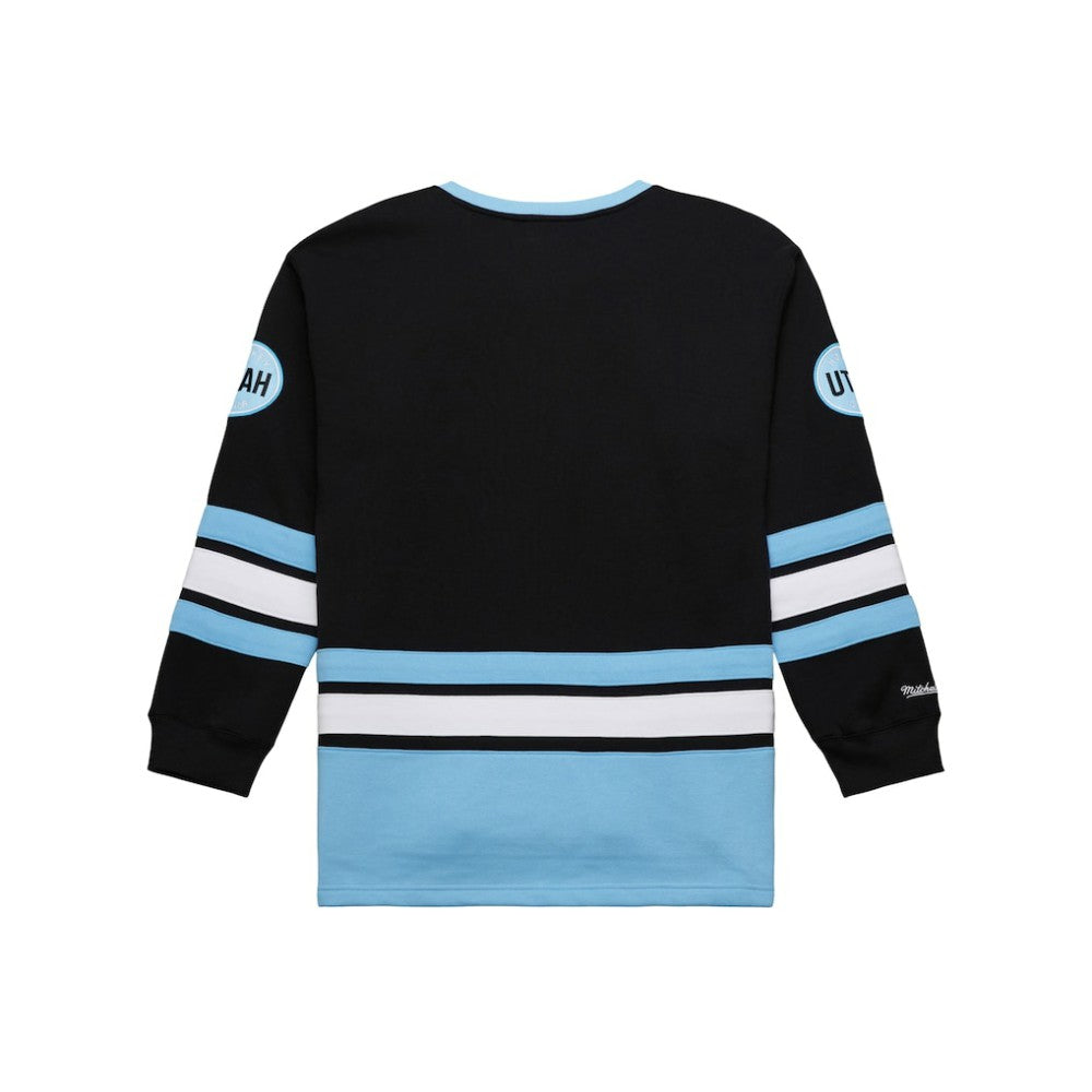 Utah Hockey Club Mitchell & Ness Heritage Lace-Up Pullover Sweatshirt - Black Sweatshirts