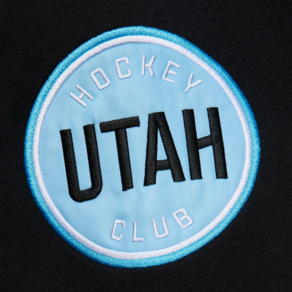 Utah Hockey Club Mitchell & Ness Heritage Lace-Up Pullover Sweatshirt - Black Sweatshirts