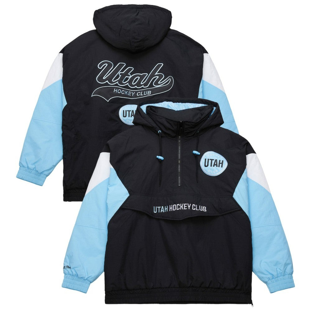 Utah Hockey Club Mitchell & Ness Retro Anorak Half-Zip Jacket - Black Jackets