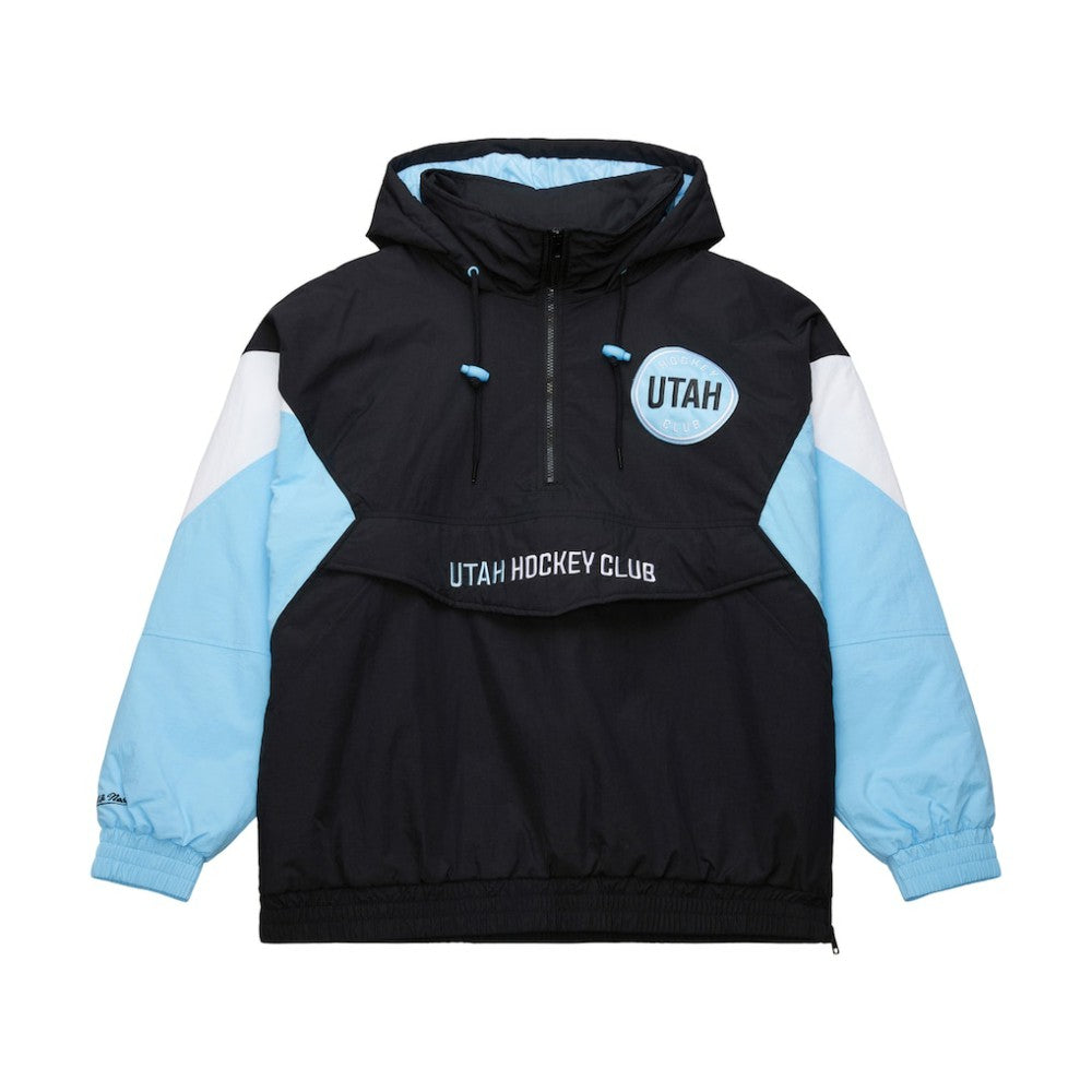 Utah Hockey Club Mitchell & Ness Retro Anorak Half-Zip Jacket - Black Jackets